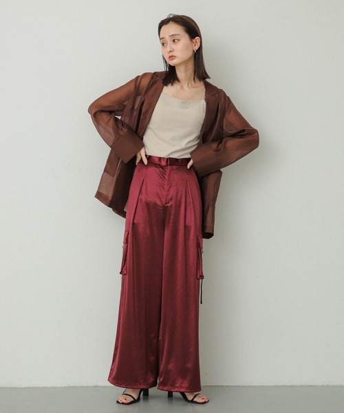 SENSE OF PLACE by URBAN RESEARCH（センスオブプレイスバイアーバンリサーチ）の「シアーテーラードジャケット（テーラードジャケット・レディース・ブラウン/ブラック・ONE）」の15枚目の写真