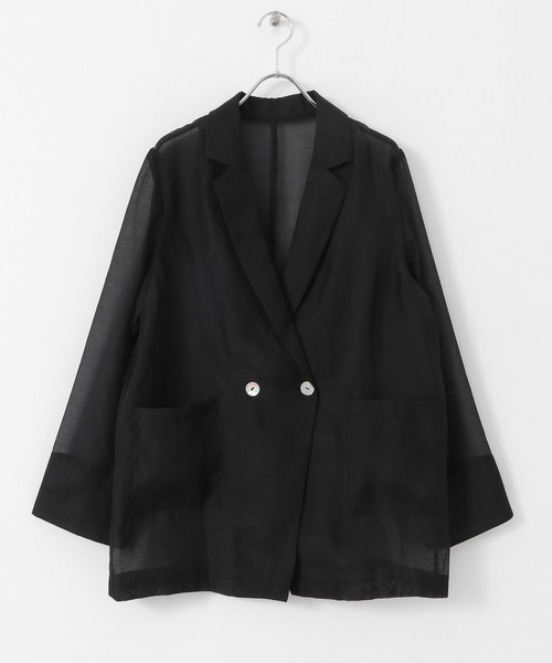 SENSE OF PLACE by URBAN RESEARCH（センスオブプレイスバイアーバンリサーチ）の「シアーテーラードジャケット（テーラードジャケット・レディース・ブラウン/ブラック・ONE）」の16枚目の写真