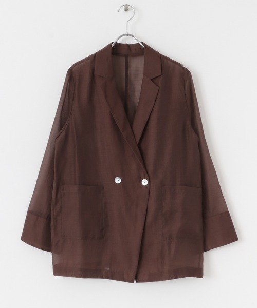SENSE OF PLACE by URBAN RESEARCH（センスオブプレイスバイアーバンリサーチ）の「シアーテーラードジャケット（テーラードジャケット・レディース・ブラウン/ブラック・ONE）」の17枚目の写真