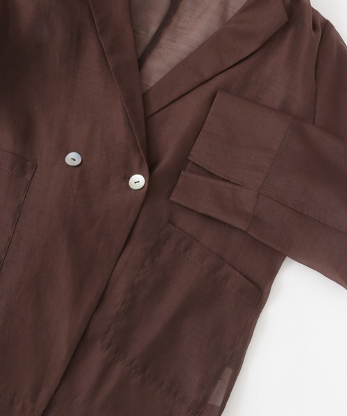 SENSE OF PLACE by URBAN RESEARCH（センスオブプレイスバイアーバンリサーチ）の「シアーテーラードジャケット（テーラードジャケット・レディース・ブラウン/ブラック・ONE）」の18枚目の写真