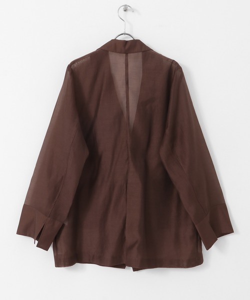 SENSE OF PLACE by URBAN RESEARCH（センスオブプレイスバイアーバンリサーチ）の「シアーテーラードジャケット（テーラードジャケット・レディース・ブラウン/ブラック・ONE）」の20枚目の写真