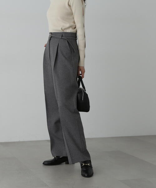 N.（N. Natural Beauty Basic）（エヌエヌナチュラルビューティーベーシック）の「◆センタープレスベルト付ワイドパンツ（その他パンツ・レディース・グレー/モカ/ボルドー・SMALL/MEDIUM）」の6枚目の写真