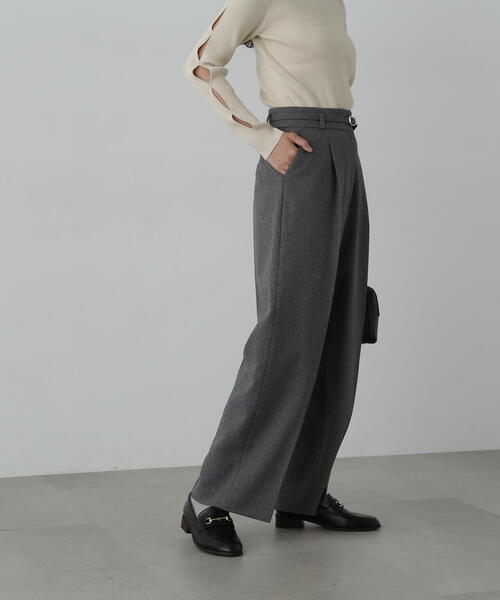 N.（N. Natural Beauty Basic）（エヌエヌナチュラルビューティーベーシック）の「◆センタープレスベルト付ワイドパンツ（その他パンツ・レディース・グレー/モカ/ボルドー・SMALL/MEDIUM）」の7枚目の写真