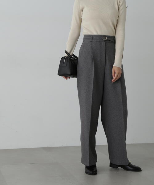 N.（N. Natural Beauty Basic）（エヌエヌナチュラルビューティーベーシック）の「◆センタープレスベルト付ワイドパンツ（その他パンツ・レディース・グレー/モカ/ボルドー・SMALL/MEDIUM）」の11枚目の写真