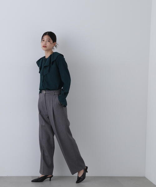 N.（N. Natural Beauty Basic）（エヌエヌナチュラルビューティーベーシック）の「◆センタープレスベルト付ワイドパンツ（その他パンツ・レディース・グレー/モカ/ボルドー・SMALL/MEDIUM）」の20枚目の写真