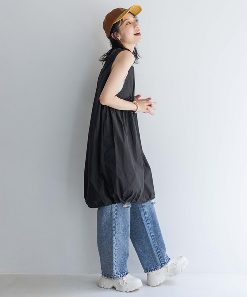 LOWRYS FARM(ローリーズファーム)の「バルーンチュニックNS 116608(Tシャツ/カットソー・レディース・ブラック/オフホワイト・FREE)」の10枚目の写真