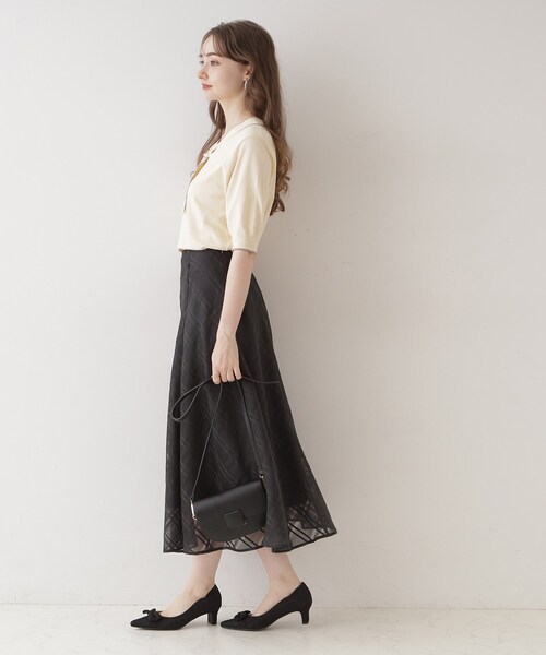 couture brooch（クチュールブローチ）の「◆【上品なアクセントをプラス】配色フェイクパールタイ（ニット/セーター・レディース・ブルー系9/アイボリー系4/ブラック系4・36/38/42）」の5枚目の写真