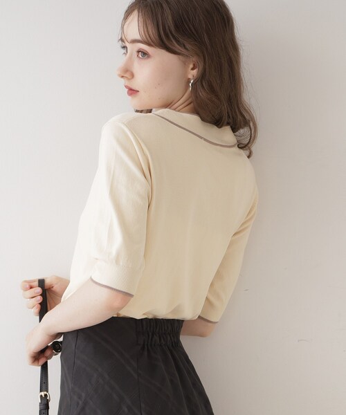 couture brooch（クチュールブローチ）の「◆【上品なアクセントをプラス】配色フェイクパールタイ（ニット/セーター・レディース・ブルー系9/アイボリー系4/ブラック系4・36/38/42）」の9枚目の写真