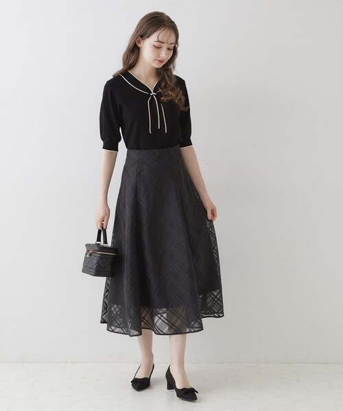 couture brooch（クチュールブローチ）の「◆【上品なアクセントをプラス】配色フェイクパールタイ（ニット/セーター・レディース・ブルー系9/アイボリー系4/ブラック系4・36/38/42）」の14枚目の写真