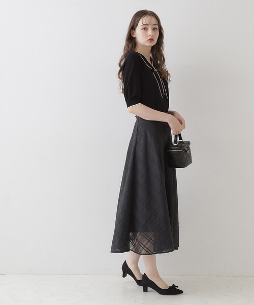 couture brooch（クチュールブローチ）の「◆【上品なアクセントをプラス】配色フェイクパールタイ（ニット/セーター・レディース・ブルー系9/アイボリー系4/ブラック系4・36/38/42）」の15枚目の写真