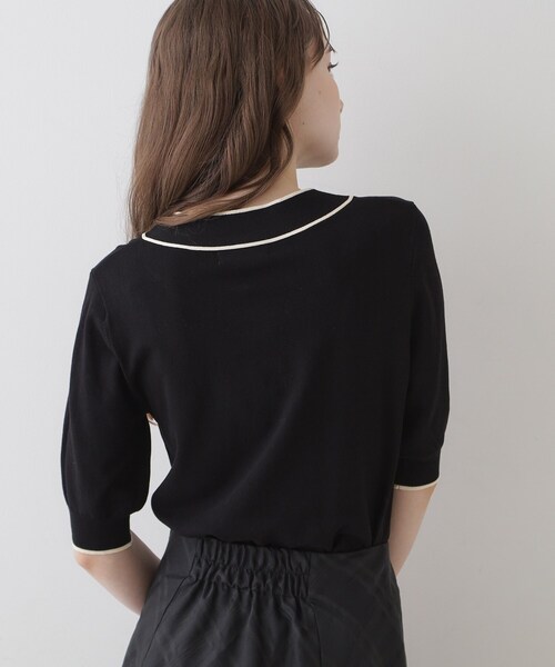 couture brooch（クチュールブローチ）の「◆【上品なアクセントをプラス】配色フェイクパールタイ（ニット/セーター・レディース・ブルー系9/アイボリー系4/ブラック系4・36/38/42）」の19枚目の写真