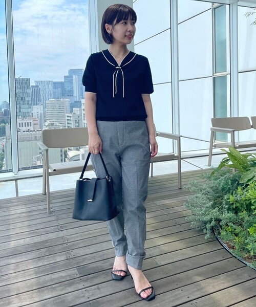 couture brooch（クチュールブローチ）の「◆【上品なアクセントをプラス】配色フェイクパールタイ（ニット/セーター・レディース・ブルー系9/アイボリー系4/ブラック系4・36/38/42）」の20枚目の写真