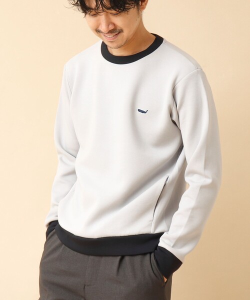 NOLLEY’S（ノーリーズ）の「ダブルエアー クジラ クルーネックプルオーバー 24AW（スウェット・メンズ・グレイッシュブルー/グレー/ブラック系その他/ネイビー・S/M/L）」の2枚目の写真