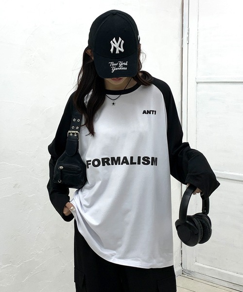 lilful(リルフル)の「フロントデザイン ラグランロンT(Tシャツ/カットソー・レディース・グレー/ブラック系その他/ホワイト・M/L)」の22枚目の写真