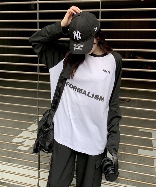 lilful(リルフル)の「フロントデザイン ラグランロンT(Tシャツ/カットソー・レディース・グレー/ブラック系その他/ホワイト・M/L)」の11枚目の写真