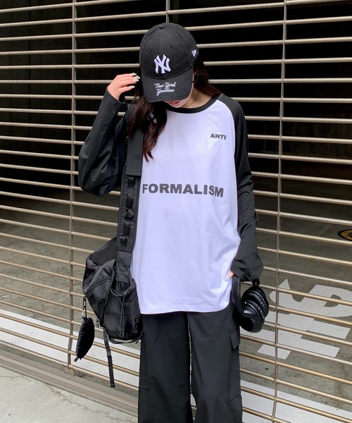 lilful(リルフル)の「フロントデザイン ラグランロンT(Tシャツ/カットソー・レディース・グレー/ブラック系その他/ホワイト・M/L)」の12枚目の写真