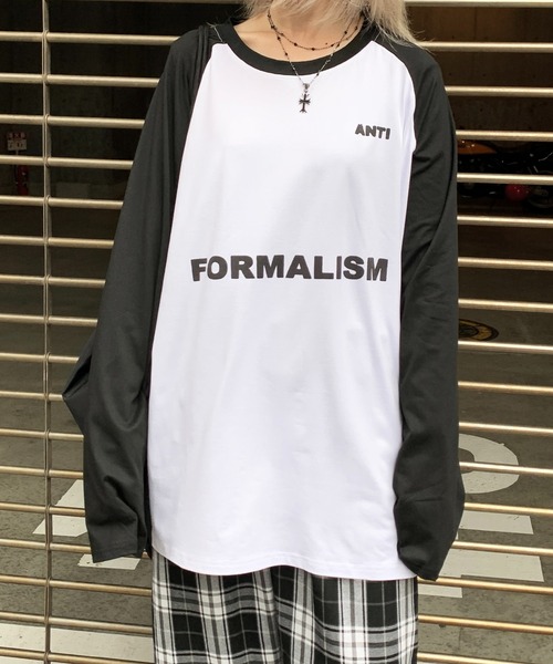 lilful(リルフル)の「フロントデザイン ラグランロンT(Tシャツ/カットソー・レディース・グレー/ブラック系その他/ホワイト・M/L)」の18枚目の写真