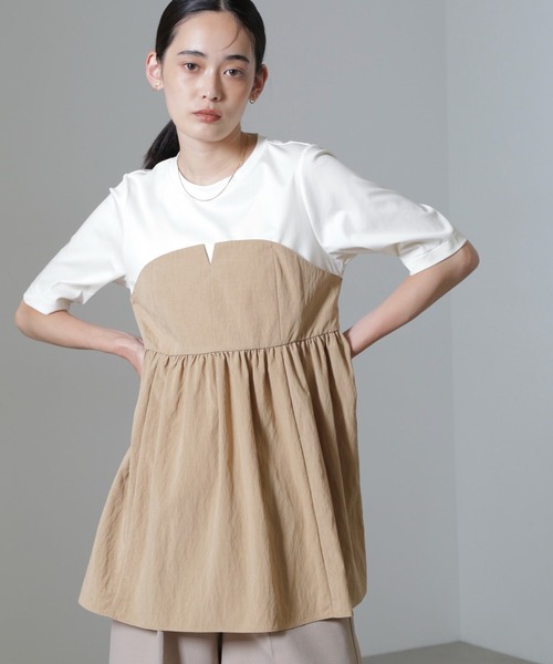 【セール】ビスチェコンビギャザートップス（Tシャツ/カットソー）｜nano･universe（ナノユニバース）