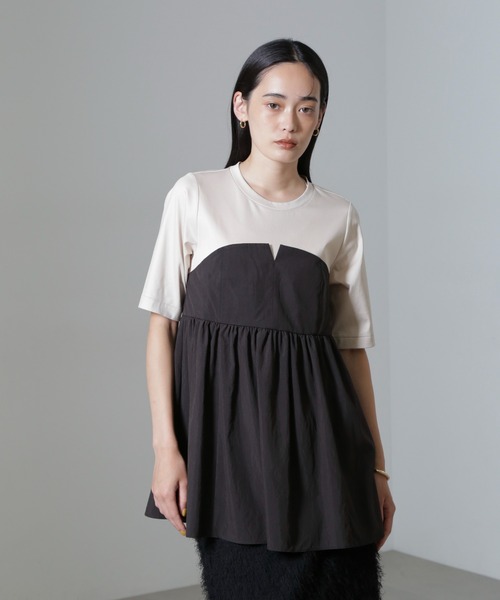 【セール】ビスチェコンビギャザートップス（Tシャツ/カットソー）｜nano･universe（ナノユニバース）