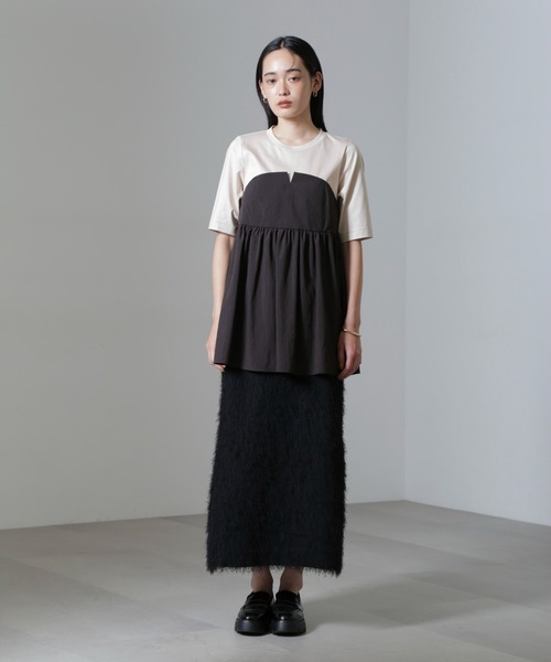 【セール】ビスチェコンビギャザートップス（Tシャツ/カットソー）｜nano･universe（ナノユニバース）