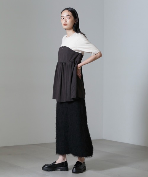 【セール】ビスチェコンビギャザートップス（Tシャツ/カットソー）｜nano･universe（ナノユニバース）