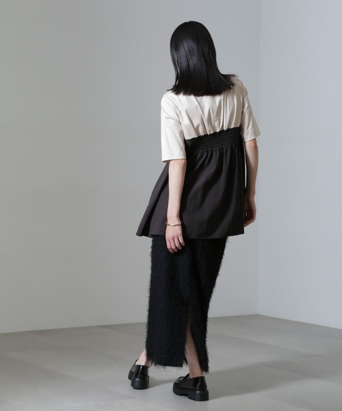 【セール】ビスチェコンビギャザートップス（Tシャツ/カットソー）｜nano･universe（ナノユニバース）