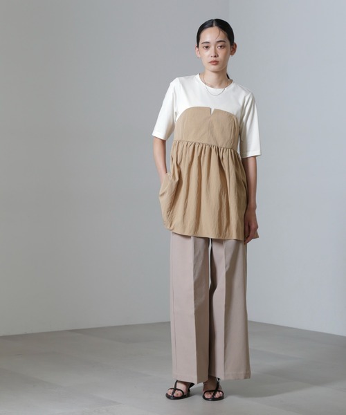 【セール】ビスチェコンビギャザートップス（Tシャツ/カットソー）｜nano･universe（ナノユニバース）