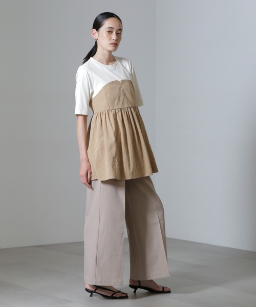 【セール】ビスチェコンビギャザートップス（Tシャツ/カットソー）｜nano･universe（ナノユニバース）