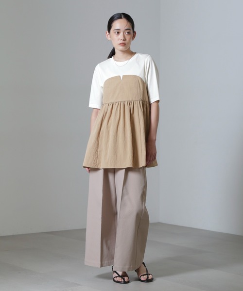 【セール】ビスチェコンビギャザートップス（Tシャツ/カットソー）｜nano･universe（ナノユニバース）