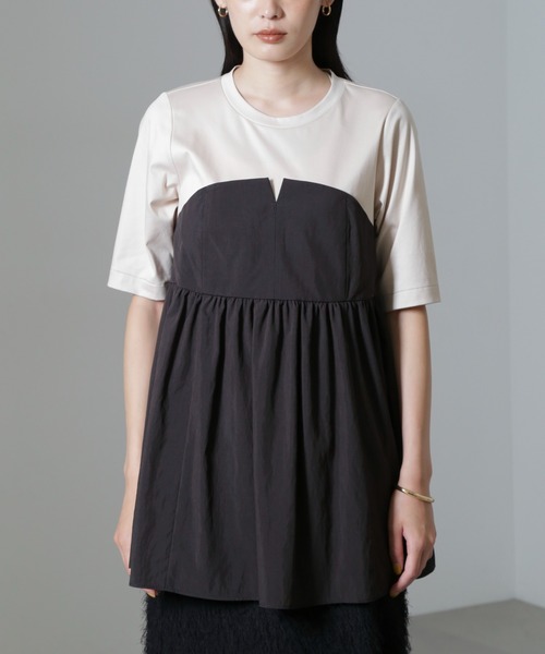 【セール】ビスチェコンビギャザートップス（Tシャツ/カットソー）｜nano･universe（ナノユニバース）