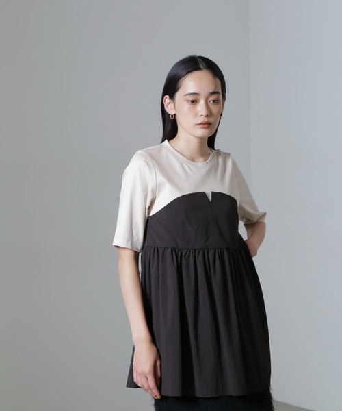 【セール】ビスチェコンビギャザートップス（Tシャツ/カットソー）｜nano･universe（ナノユニバース）