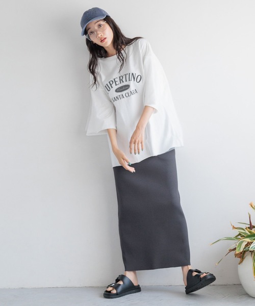 LOWRYS FARM(ローリーズファーム)の「チュールカサネロゴTSS 144619(Tシャツ/カットソー・レディース・グレー/チャコールグレー/ホワイト・FREE)」の7枚目の写真