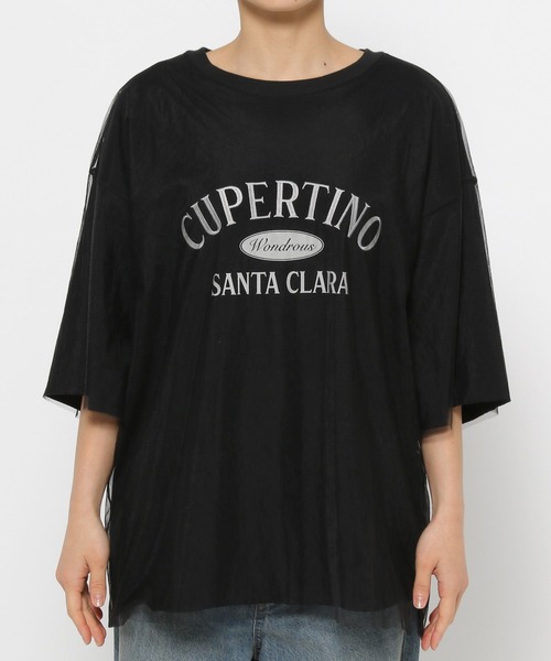 LOWRYS FARM(ローリーズファーム)の「チュールカサネロゴTSS 144619(Tシャツ/カットソー・レディース・グレー/チャコールグレー/ホワイト・FREE)」の22枚目の写真