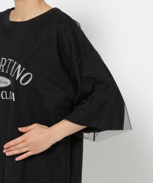 LOWRYS FARM(ローリーズファーム)の「チュールカサネロゴTSS 144619(Tシャツ/カットソー・レディース・グレー/チャコールグレー/ホワイト・FREE)」の18枚目の写真