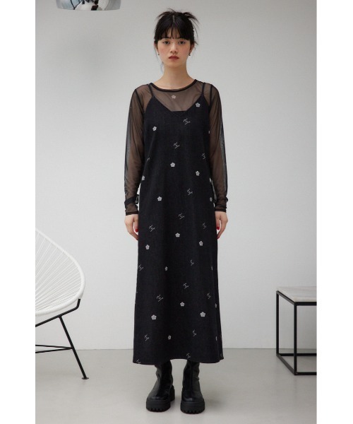 マリクワ　ワンピース MARY QUANTコラボ】シャツドッキングニットワンピース