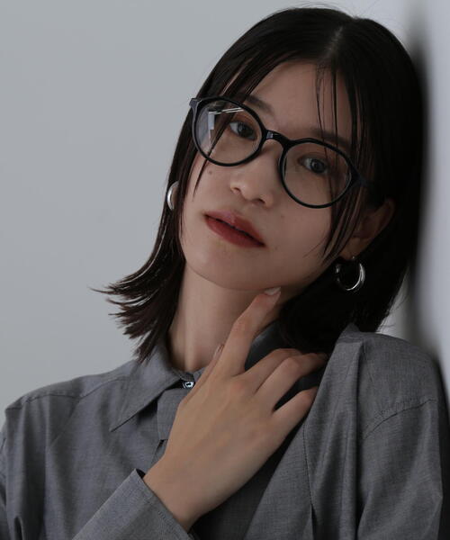 N.(N. Natural Beauty Basic)(エヌエヌナチュラルビューティーベーシック)の「◆ボストンフレームメガネ(メガネ・レディース・ブラック/カーキ・フリ-)」の7枚目の写真