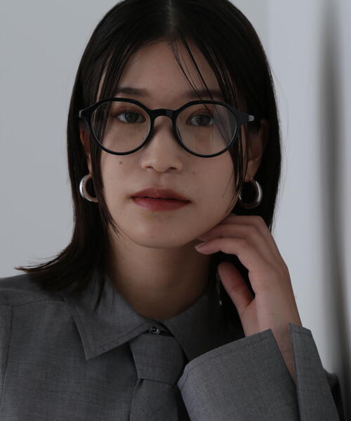 N.(N. Natural Beauty Basic)(エヌエヌナチュラルビューティーベーシック)の「◆ボストンフレームメガネ(メガネ・レディース・ブラック/カーキ・フリ-)」の5枚目の写真