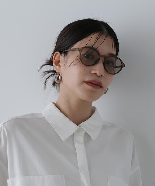 N.(N. Natural Beauty Basic)(エヌエヌナチュラルビューティーベーシック)の「◆ボストンフレームメガネ(メガネ・レディース・ブラック/カーキ・フリ-)」の19枚目の写真