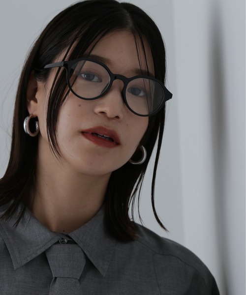N.(N. Natural Beauty Basic)(エヌエヌナチュラルビューティーベーシック)の「◆ボストンフレームメガネ(メガネ・レディース・ブラック/カーキ・フリ-)」の3枚目の写真