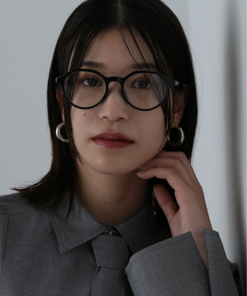 N.(N. Natural Beauty Basic)(エヌエヌナチュラルビューティーベーシック)の「◆ボストンフレームメガネ(メガネ・レディース・ブラック/カーキ・フリ-)」の4枚目の写真