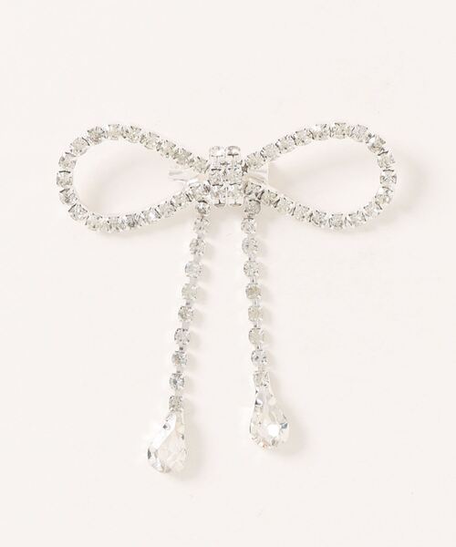 WILLSELECTION（ウィルセレクション）の「リボンブローチ付きテディヤーンニット（ニット/セーター・レディース・ピンク/ボルドー/イエロー/ミント/ラベンダー/ベージュ/オフホワイト/ブラック・FREE）」の9枚目の写真