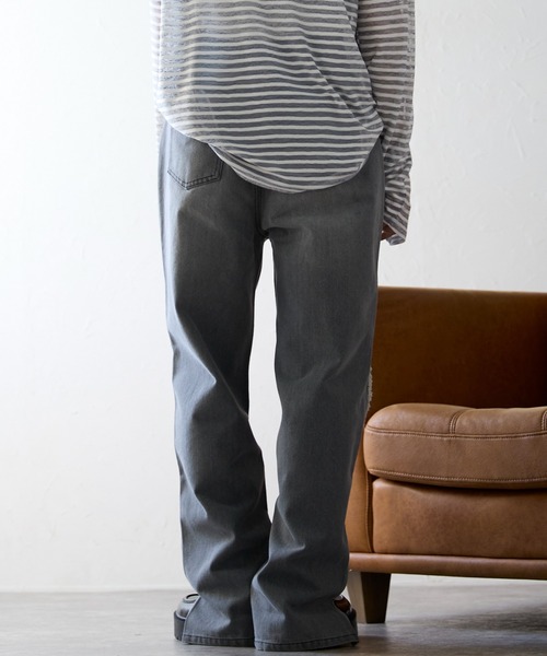 ap retro（アプレトロ）の「サイドフリンジスリットデニムパンツ / ルーズデニムパンツ（デニムパンツ・レディース・ネイビー/ブルー/グレー・MEDIUM/LARGE）」の17枚目の写真