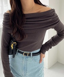 nelliy.（ネルリー）の「ギャザーオフショルニット（ニット/セーター）」