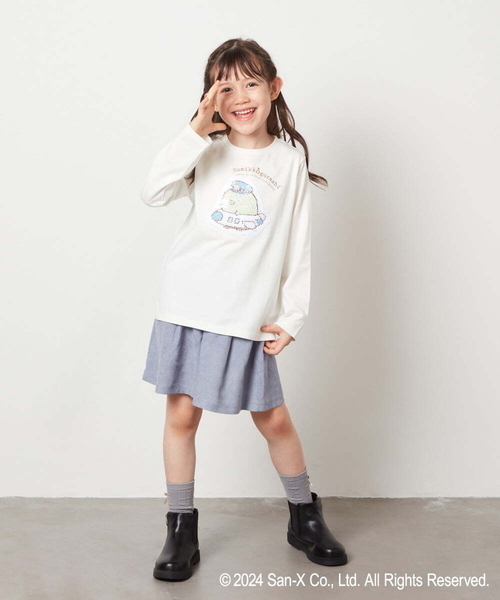 a.v.v（アーヴェヴェ）の「[100-140]【すみっコぐらし】リバーシブルスパンコール長袖Ｔシャツ（Tシャツ/カットソー・キッズ・ホワイト/ライトピンク・140/130/120/100/110）」の14枚目の写真