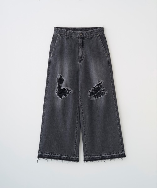 パンツ Remake Damage wide pants auskou Remake Damage wide pants auskou