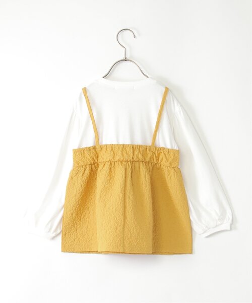 ikka（イッカ）の「ふくれジャガードキャミドッキング長袖プルオーバー（120~160cm）（Tシャツ/カットソー・キッズ・マスタード/ベージュ/ブラック・120/130/140/150/160）」の14枚目の写真