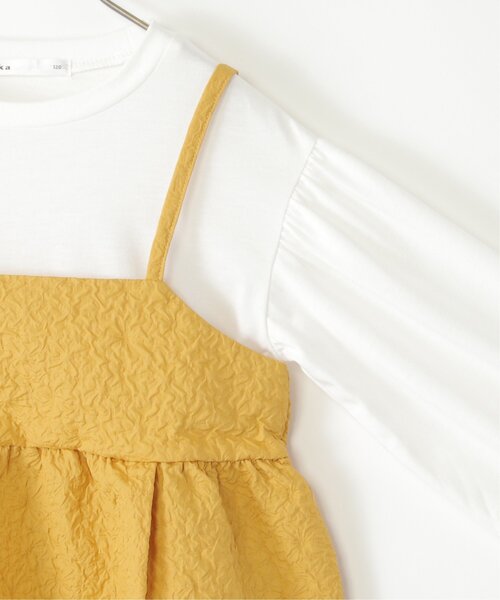 ikka（イッカ）の「ふくれジャガードキャミドッキング長袖プルオーバー（120~160cm）（Tシャツ/カットソー・キッズ・マスタード/ベージュ/ブラック・120/130/140/150/160）」の15枚目の写真