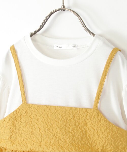 ikka（イッカ）の「ふくれジャガードキャミドッキング長袖プルオーバー（120~160cm）（Tシャツ/カットソー・キッズ・マスタード/ベージュ/ブラック・120/130/140/150/160）」の18枚目の写真