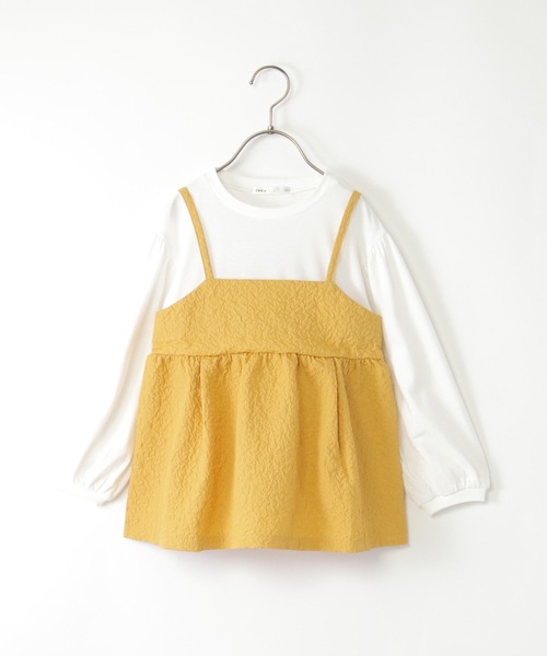 ikka（イッカ）の「ふくれジャガードキャミドッキング長袖プルオーバー（120~160cm）（Tシャツ/カットソー・キッズ・マスタード/ベージュ/ブラック・120/130/140/150/160）」の6枚目の写真