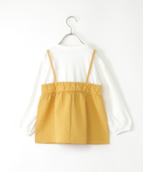 ikka（イッカ）の「ふくれジャガードキャミドッキング長袖プルオーバー（120~160cm）（Tシャツ/カットソー・キッズ・マスタード/ベージュ/ブラック・120/130/140/150/160）」の7枚目の写真